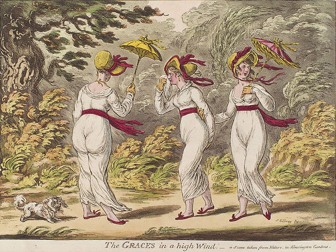 Gillray caricature about contemporary fashion 