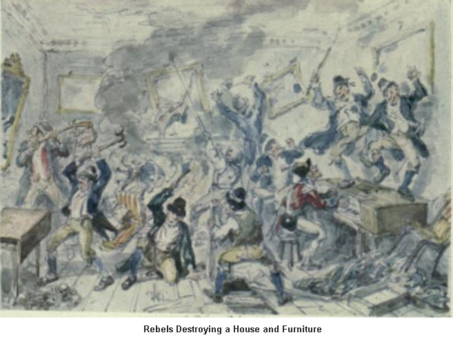 Irish Rebels Destroying a Home